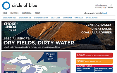 News site about water around the world, “Circle Of Blue”