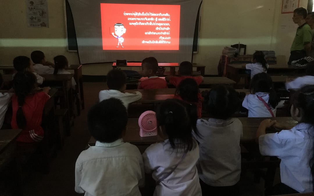 Traffic Safety Educational Video Screening in Vientiane, Laos